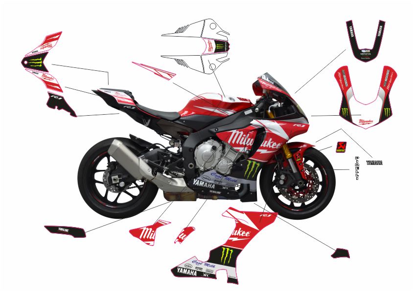 Complete Kit Stickers - Yamaha R1 2015-2018