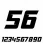 Preview: Customized race number sticker 2 digits RACE V6