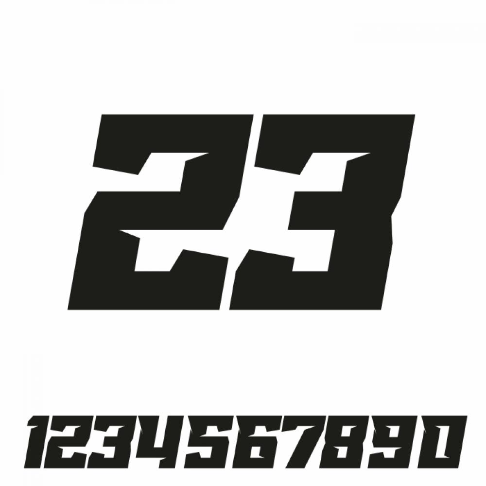 Wunsch Startnummer Aufkleber 2 - Stellig RACE V7