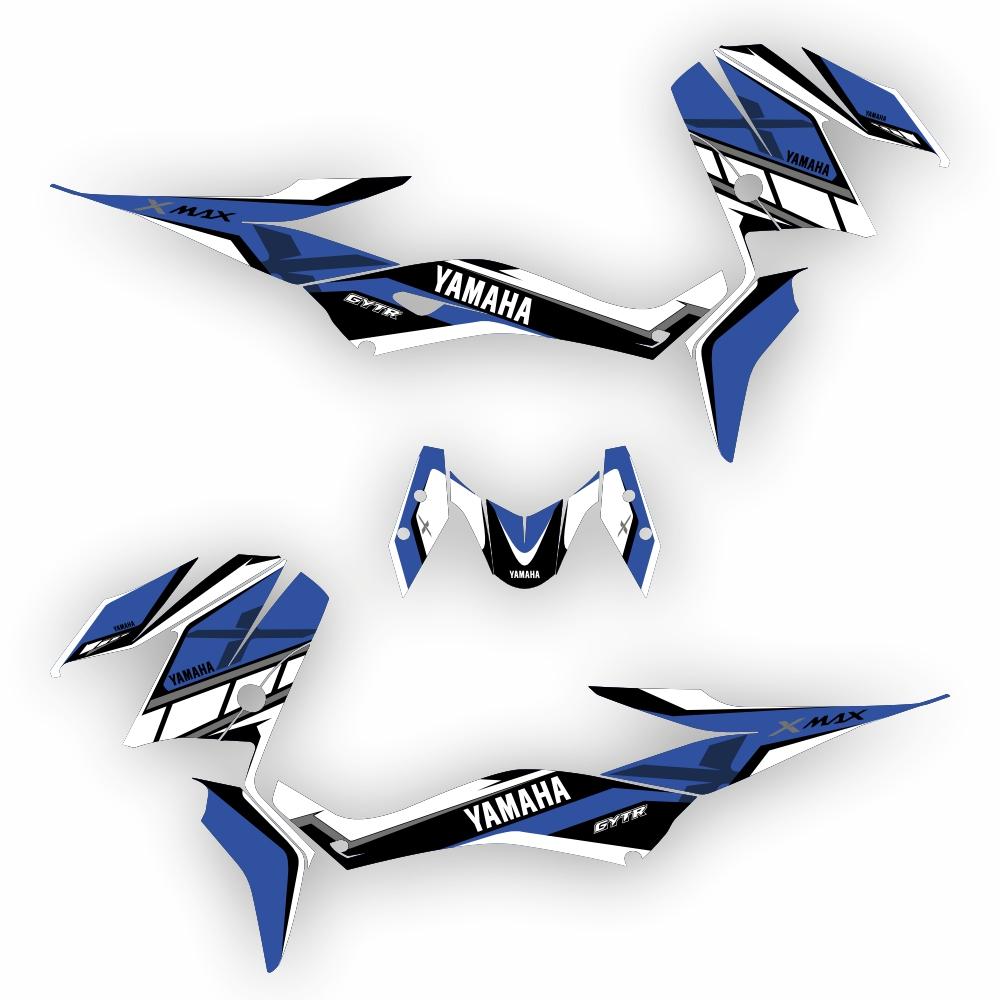 YAMAHA Xmax (17-22) "RACE Retro" Blau Dekor Stickerkit