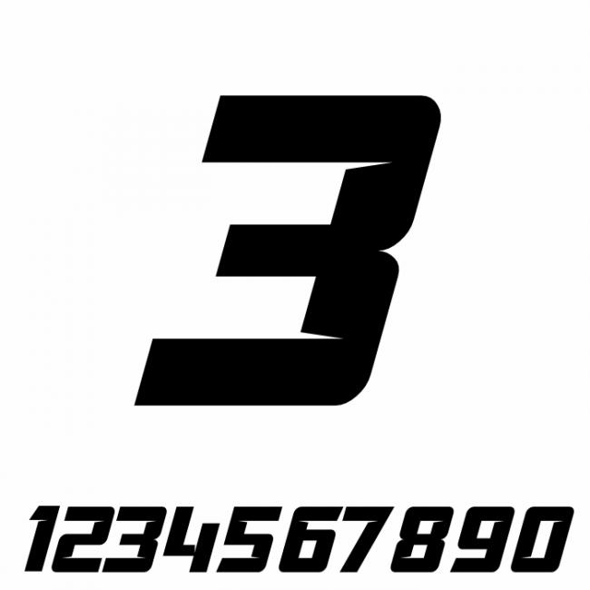 Start Number - Sticker Decal One Number V6