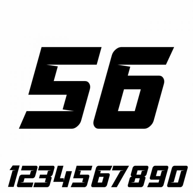Customized race number sticker 2 digits RACE V6