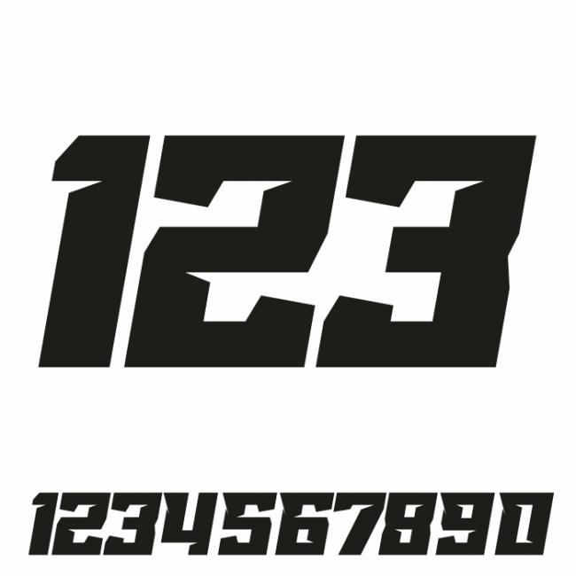 Customized race number sticker 3 digits RACE V7