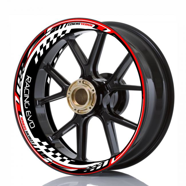 Wheelskinzz® "Racing EVO" Rot/Schwarz/Weiß